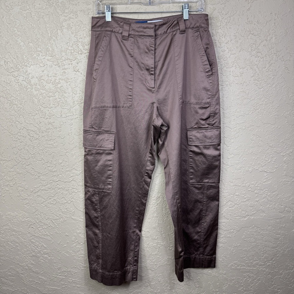 Old Navy Satin Cargo Pants Womens 8 Dusty Rose Barrel-leg Pockets Casual Outdoor